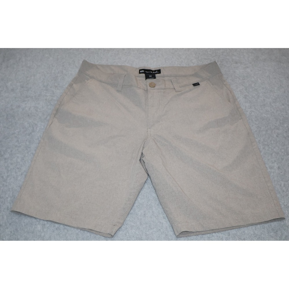 Travis Mathew Shorts Mens 34 Tan Performance Golf Chino Stretch Travel
